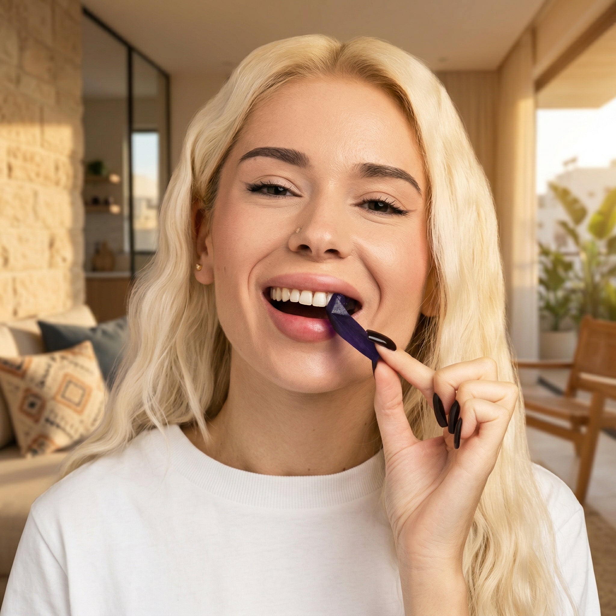 ™SMILE-PRO - רצועות הלבנה סגולות מהפכניות להשגת חיוך לבן הוליוודי